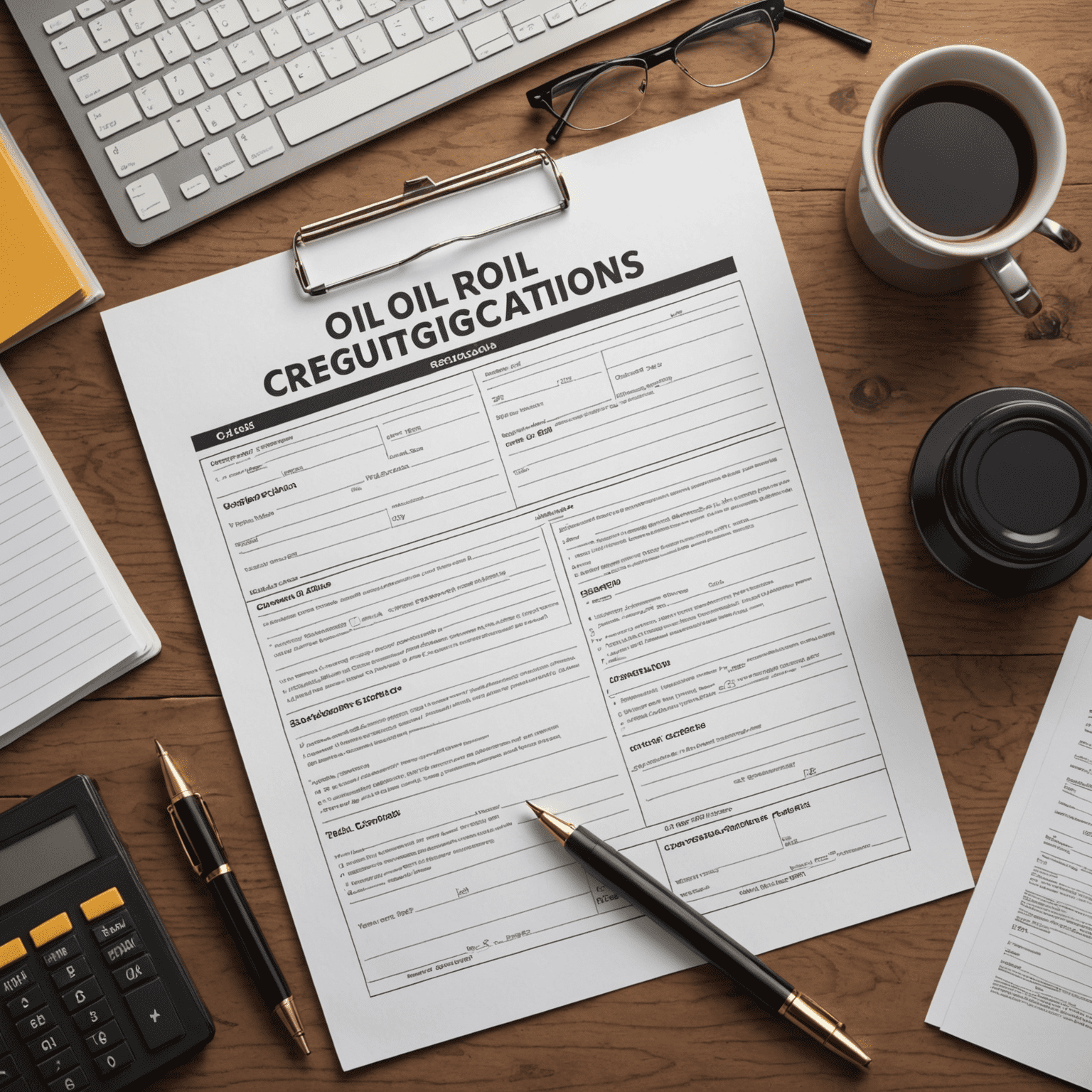 Illustration of legal documents, policy papers, and compliance checklists related to oil and gas regulations