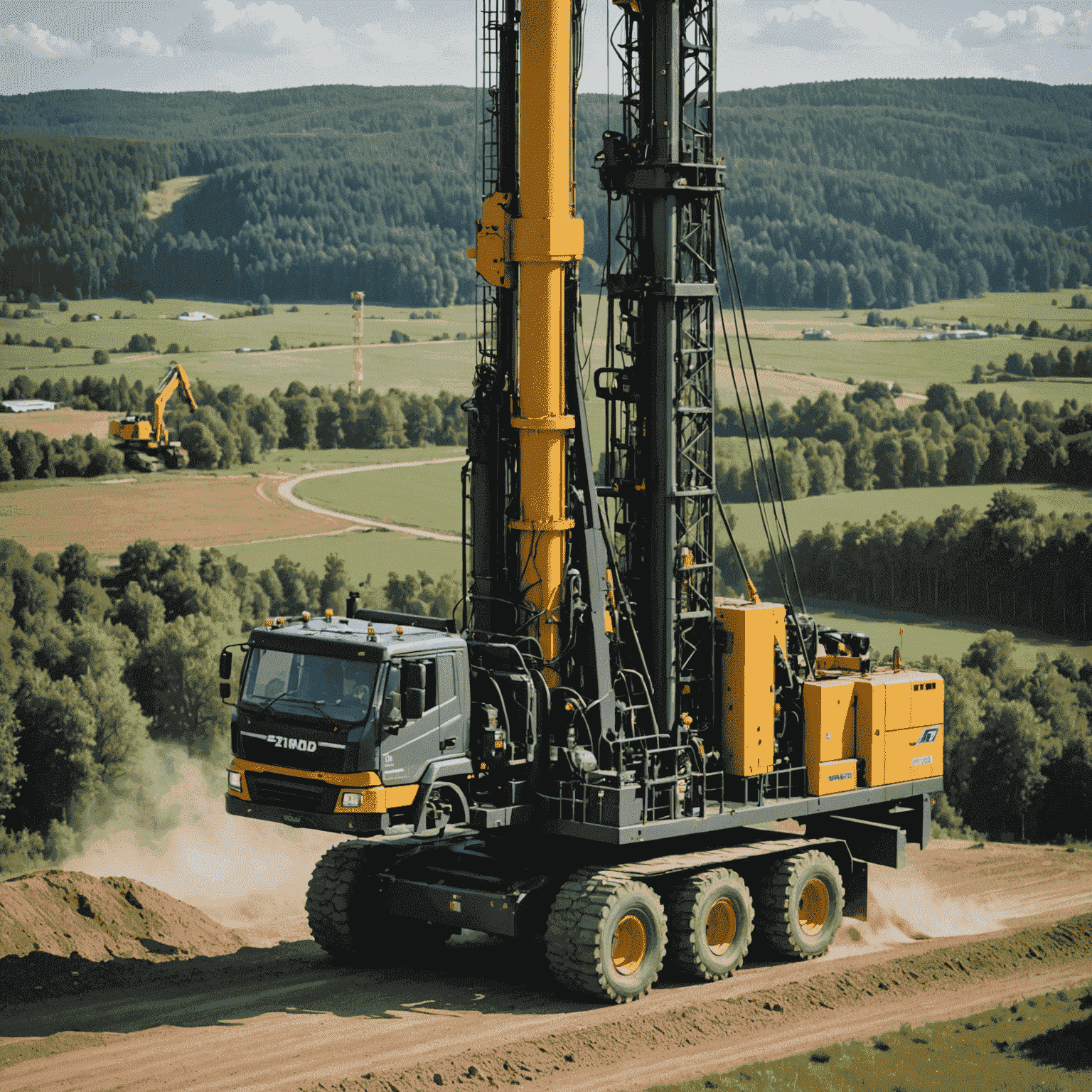 Advanced drilling rig in operation, with state-of-the-art equipment and safety measures in place